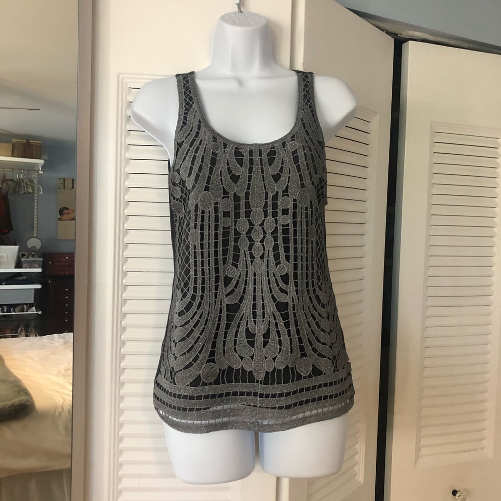 Express grey sparkle / cotton mix tank top